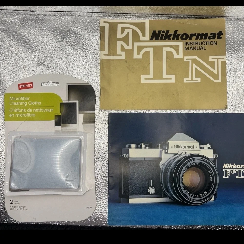 WORKING Black Nikon Nikkormat FTn 35mm Film SLR Camera With lens/case/ & Manuals